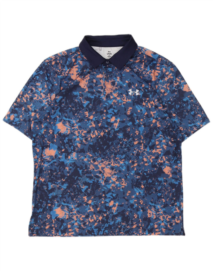 Polo da uomo Under Armour grande blu navy tie dye
