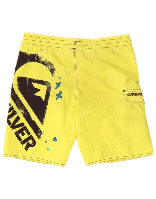 QUIKSILVER Mens Graphic Swimming Shorts Small  Yellow