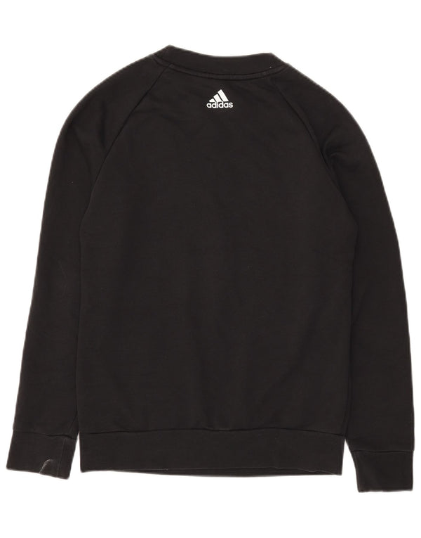 Felpa grafica da donna Adidas Jumper UK 8/10 Small Black Cotton