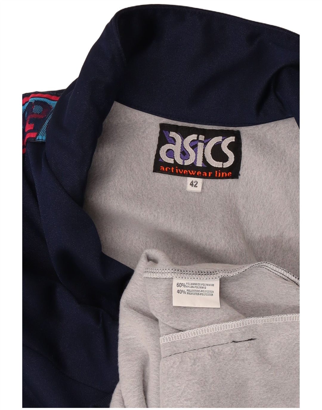 Giacca da ginnastica grafica da donna Asics IT 42 media blu navy in poliammide
