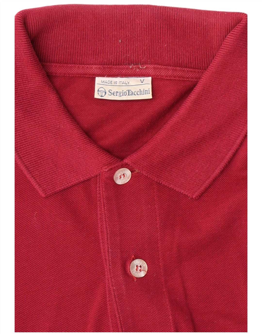 SERGIO TACCHINI Polo da uomo a manica lunga in cotone bordeaux medio