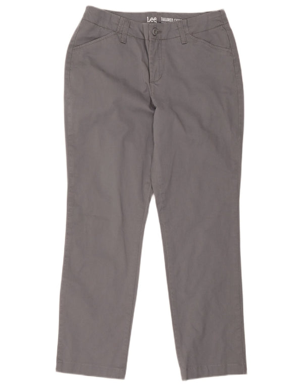 Pantaloni chino dritti slim su misura da donna Lee US 4 Small W30 L27 Grigio