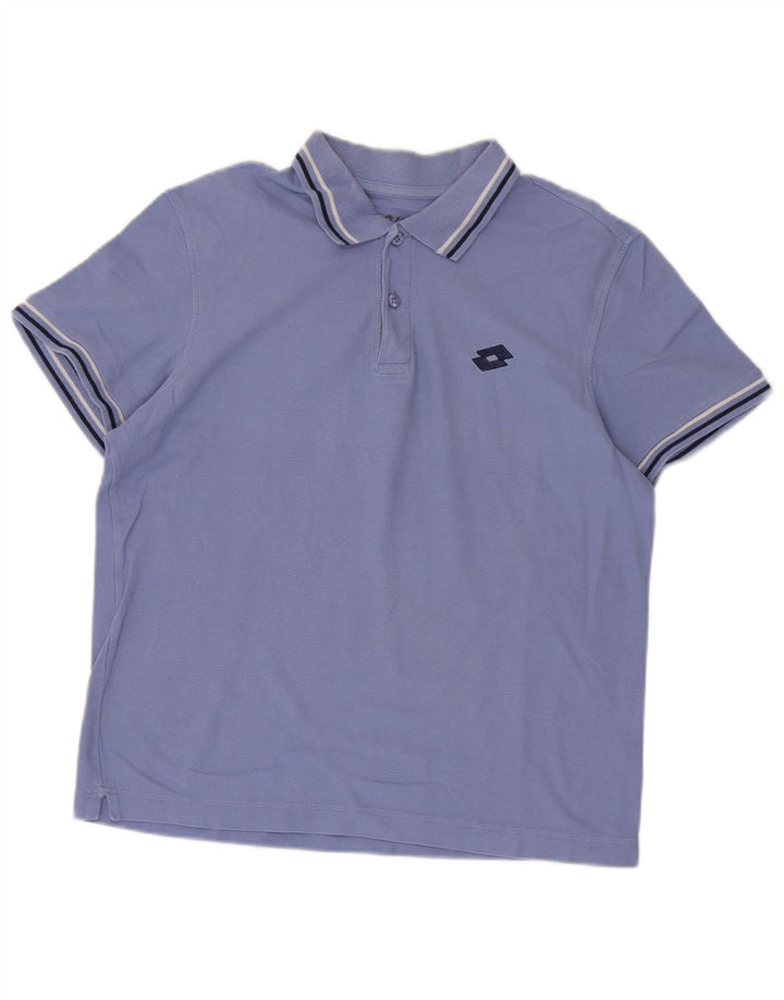 Polo da uomo Lotto piccola a righe blu