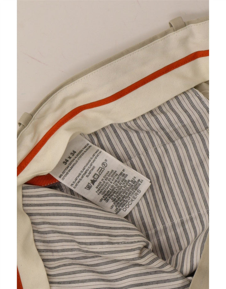 DOCKERS Mens Slim Chino Trousers W34 L34 White Cotton Vintage Dockers and Second-Hand Dockers from Messina Hembry 