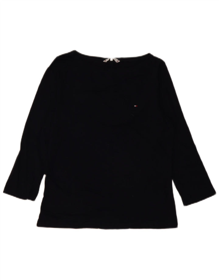 Tommy Hilfiger Top da donna manica 3/4 UK 10 Small Blu Navy