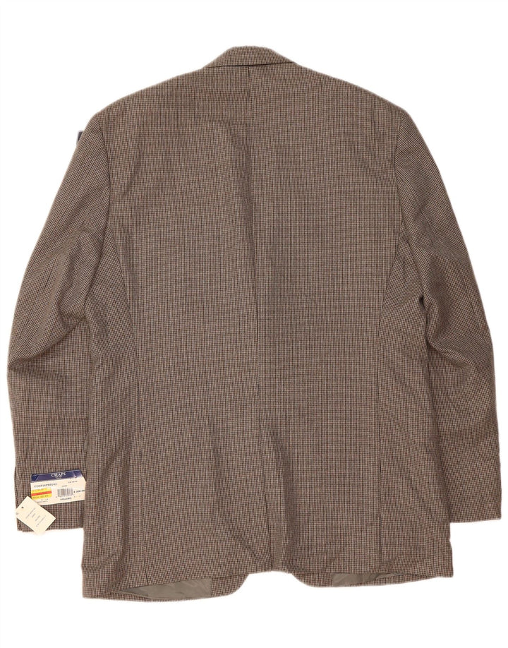 CHAPS Mens Longline 2 Button Blazer Jacket UK 44 2XL Grey Houndstooth