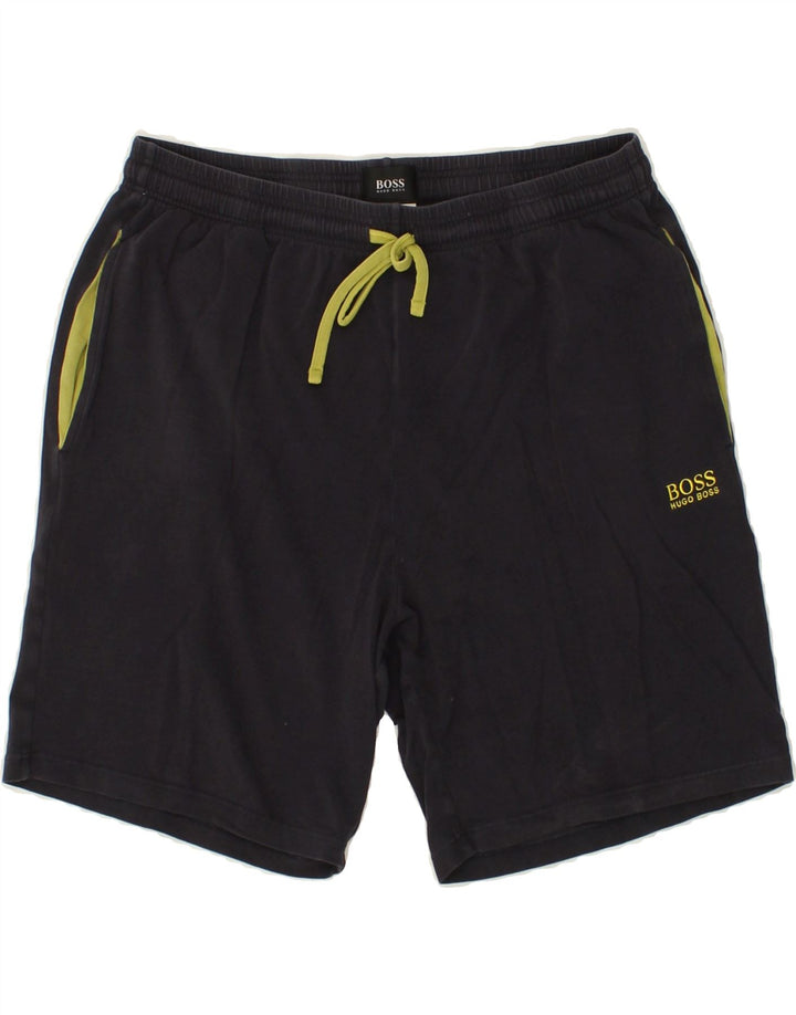 Pantaloncini sportivi grafici da uomo HUGO BOSS piccoli in cotone blu navy