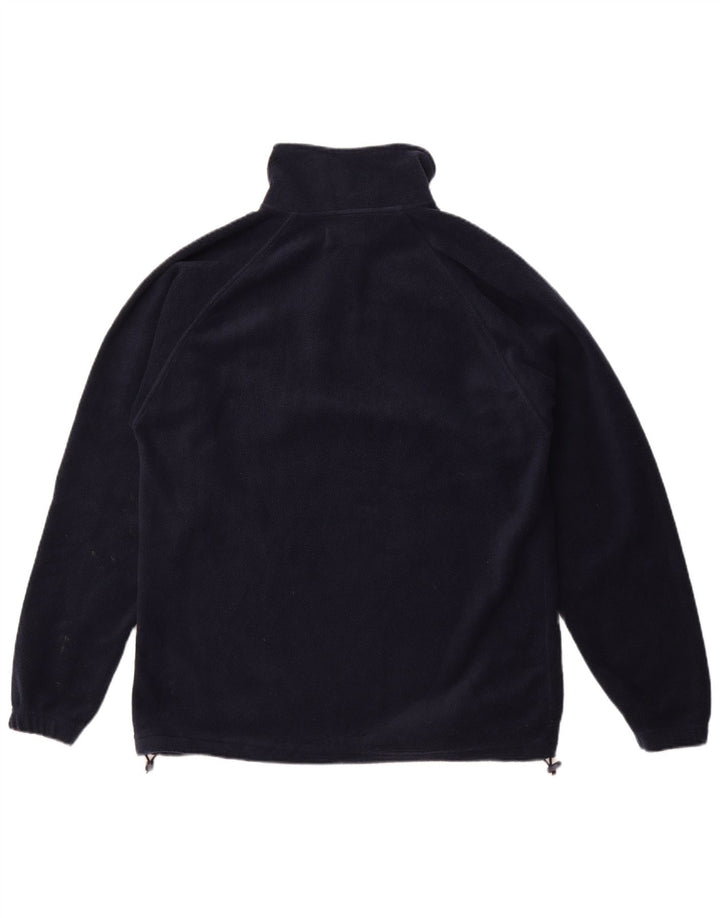 Maglione in pile da uomo Kappa con zip e collo medio in poliestere blu navy