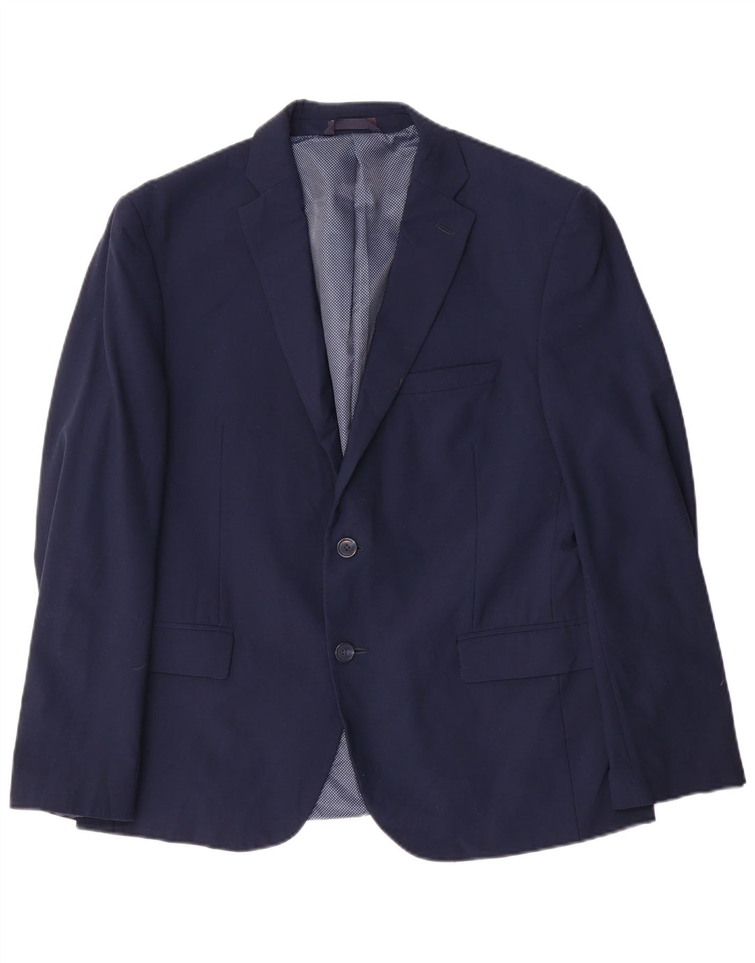 Giacca blazer corta da uomo a 2 bottoni Marks & Spencer UK 42 XL Lana blu navy
