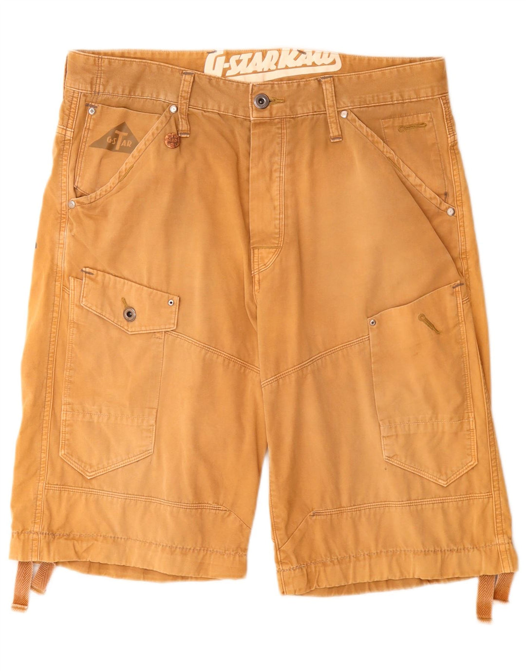 Pantaloncini cargo con grafica da uomo G-Star W34 Large in cotone beige