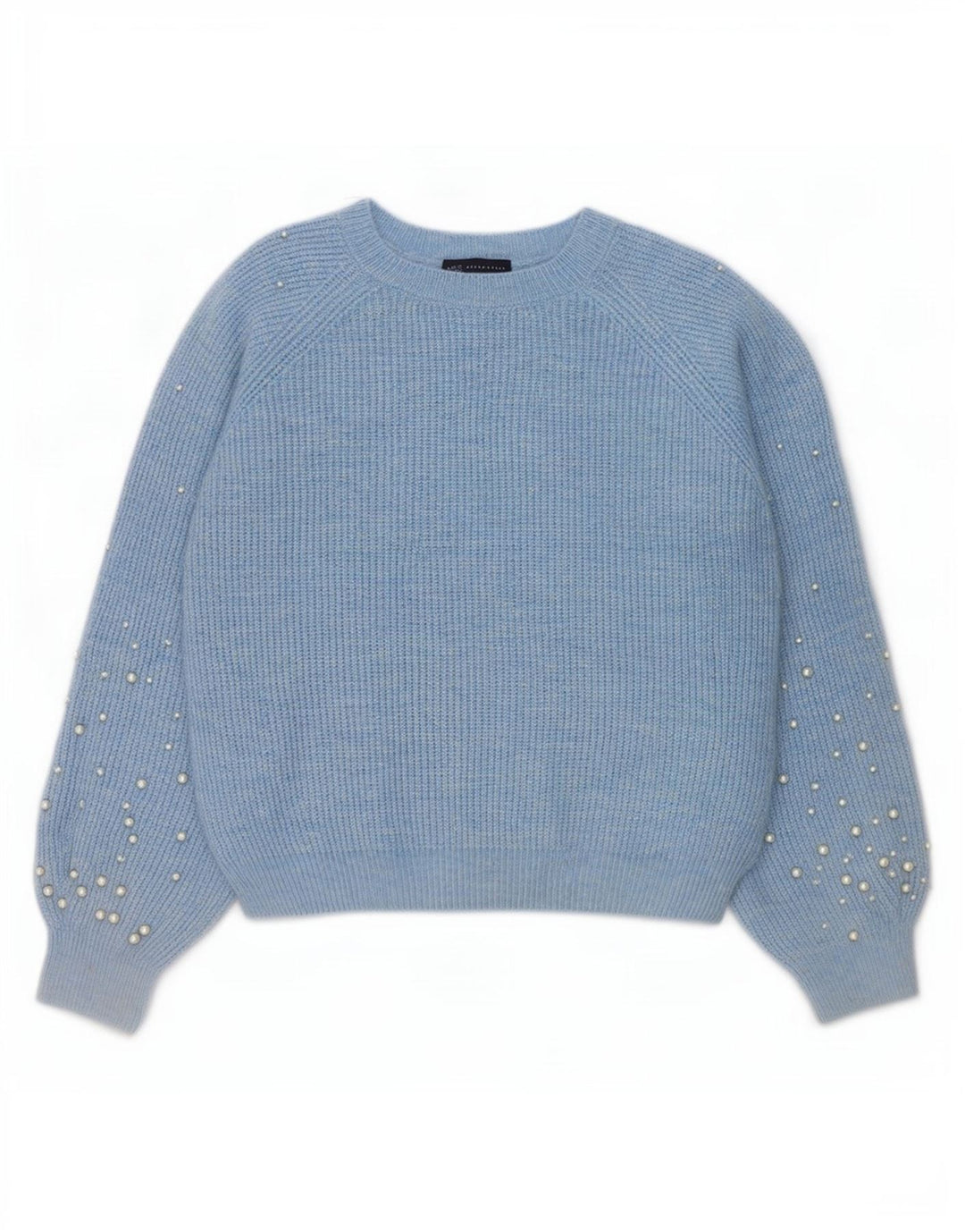Maglione maglione con scollo a barca da donna Marks & Spencer UK 14 Blu medio maculato