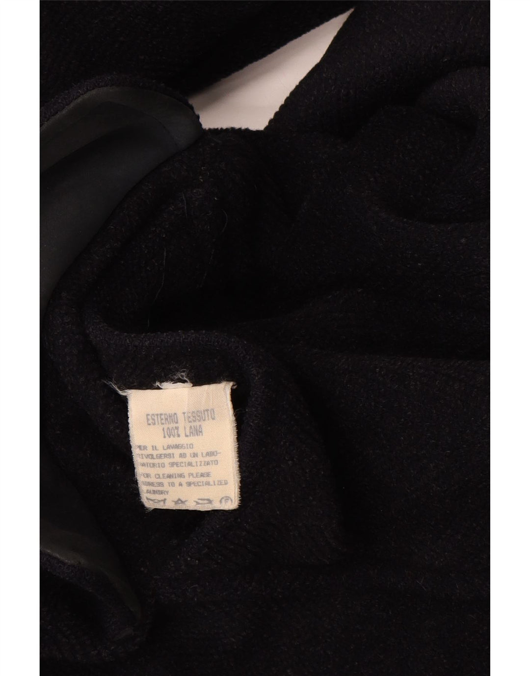 Montgomery con cappuccio da uomo vintage UK 42 XL Lana blu navy