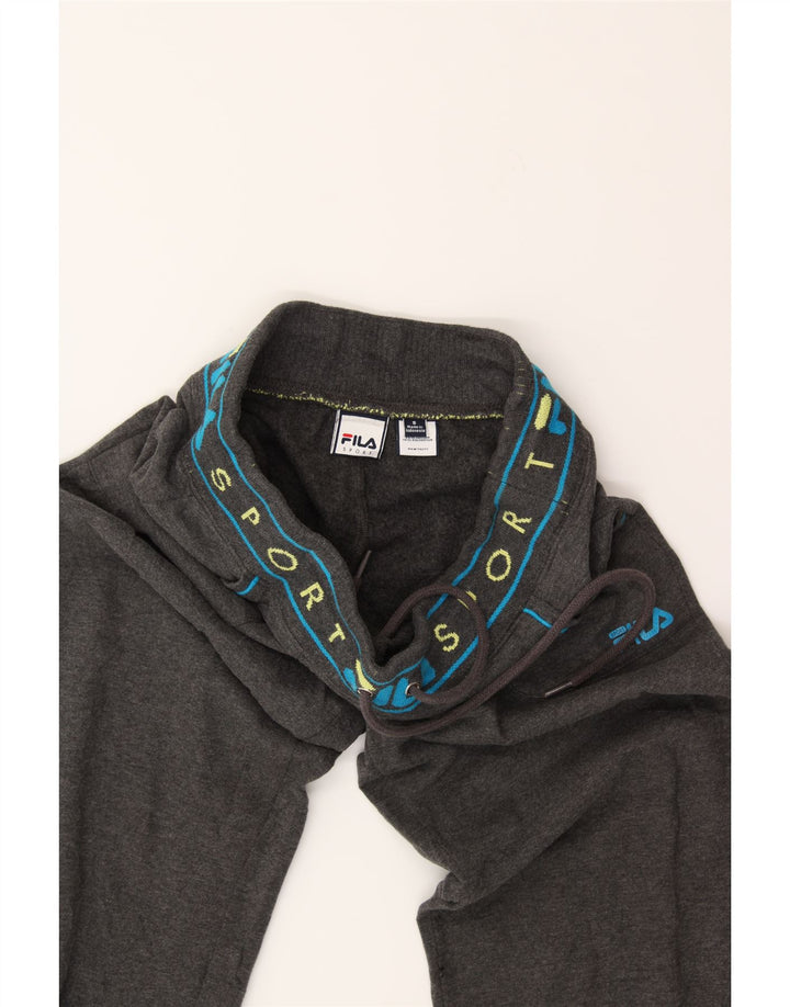FILA Womens Graphic Tracksuit Trousers UK 10 Small  Grey Cotton Vintage Fila and Second-Hand Fila from Messina Hembry 