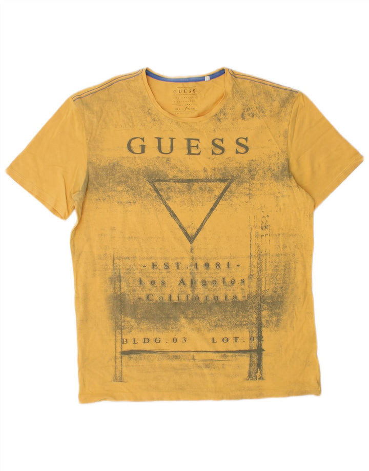 Guess T-shirt grafica extra slim da uomo, grande, gialla