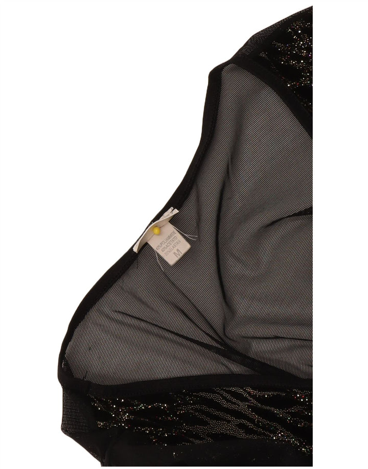 Top Yamamay da donna a maniche lunghe trasparente UK 12 medio a righe nere
