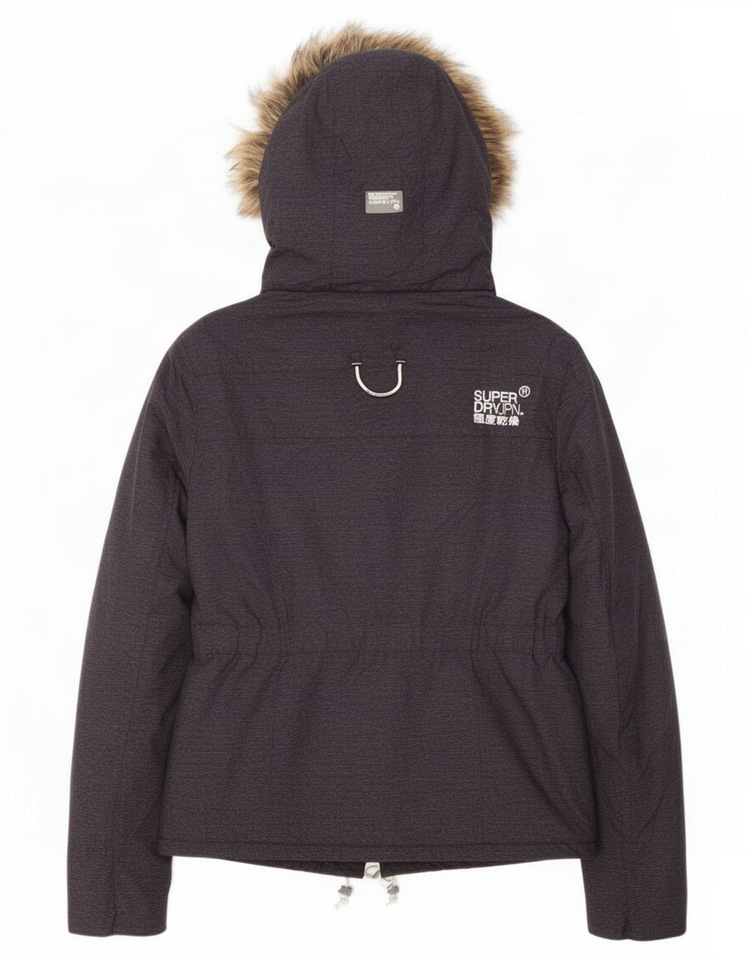 Giacca a vento con cappuccio da donna Superdry UK 12 Poliestere grigio medio