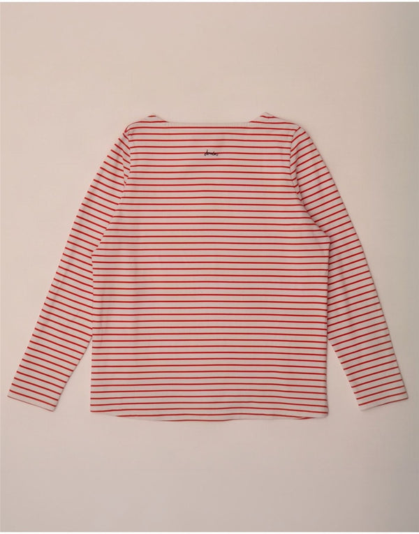 Joules Top da donna a maniche lunghe UK 18 XL Cotone a righe bianche