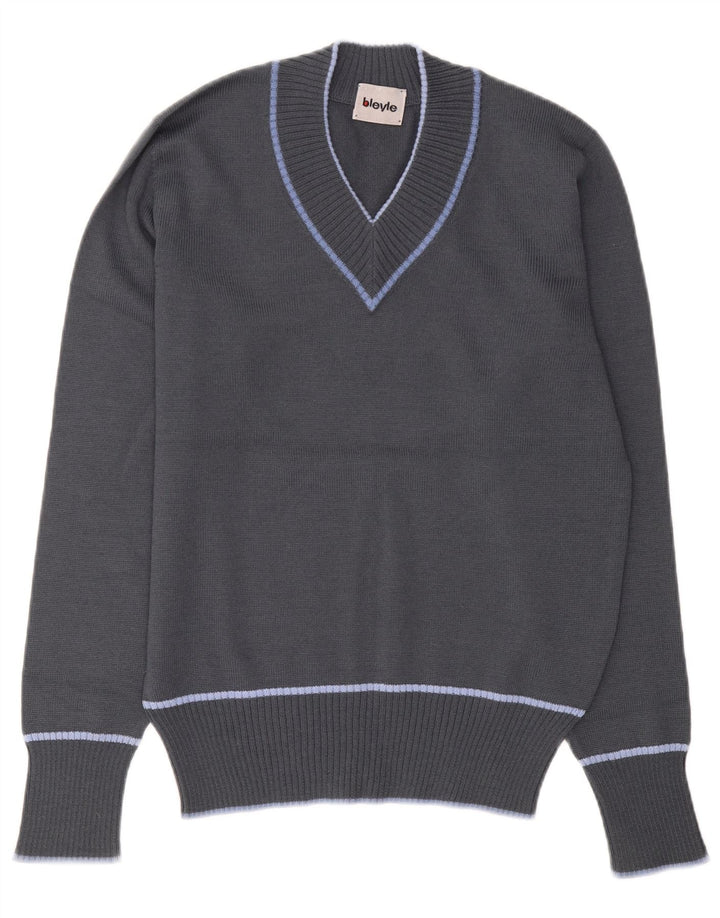 Maglione da donna con scollo a V Bleyle IT 50 XL lana grigia