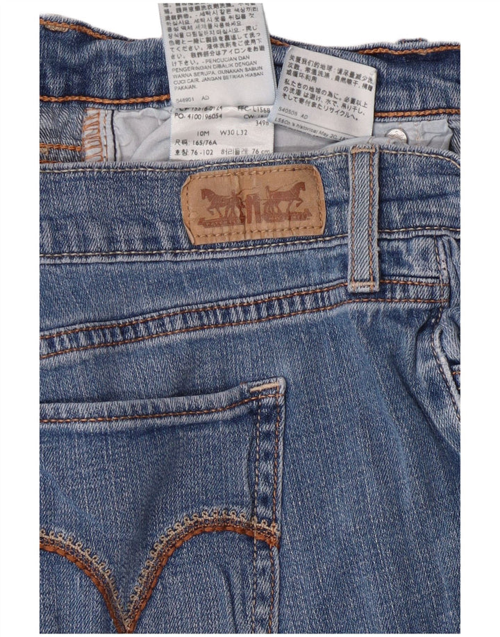 Levi's Donna 515 Bootcut Jeans US 10 Large W30 L32 Blu Cotone Classico