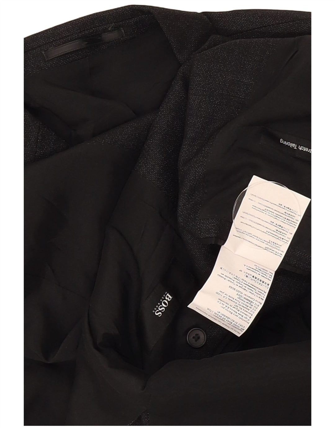 Giacca blazer da uomo a 2 bottoni Hugo Boss UK 50 grande lana vergine nera