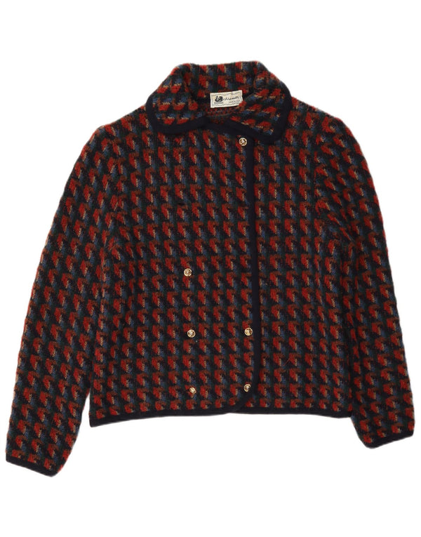 Set gonna vintage in maglia da donna in 2 pezzi UK 14 medio W28 pied de poule rosso
