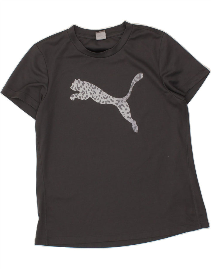 PUMA Womens Graphic T-Shirt Top UK 14 Medium Grey Vintage Puma and Second-Hand Puma from Messina Hembry 