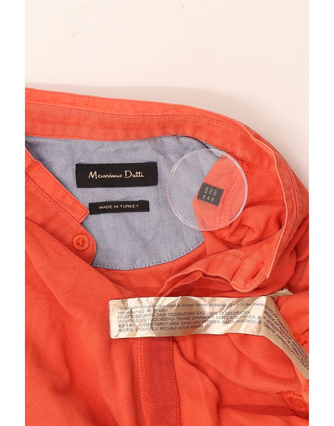 Polo Uomo Massimo Dutti Cotone Arancione Medio