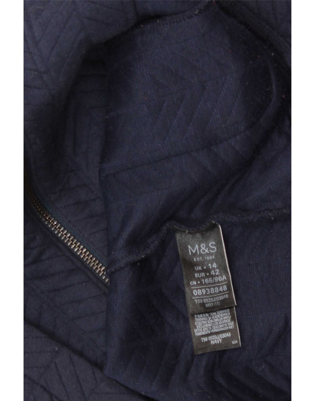Giacca blazer da donna Marks & Spencer UK 14 poliestere blu navy medio