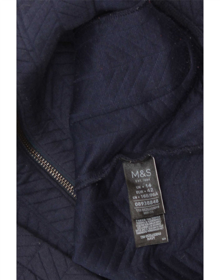 Giacca blazer da donna Marks & Spencer UK 14 poliestere blu navy medio