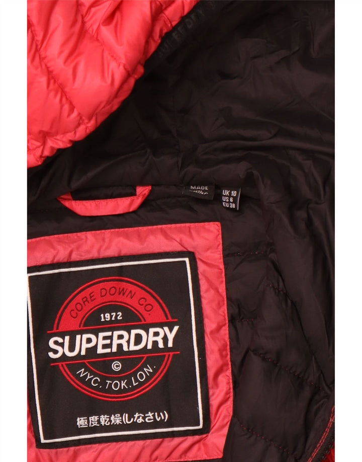 Giacca imbottita con cappuccio da donna SUPERDRY UK 10 piccola rosa