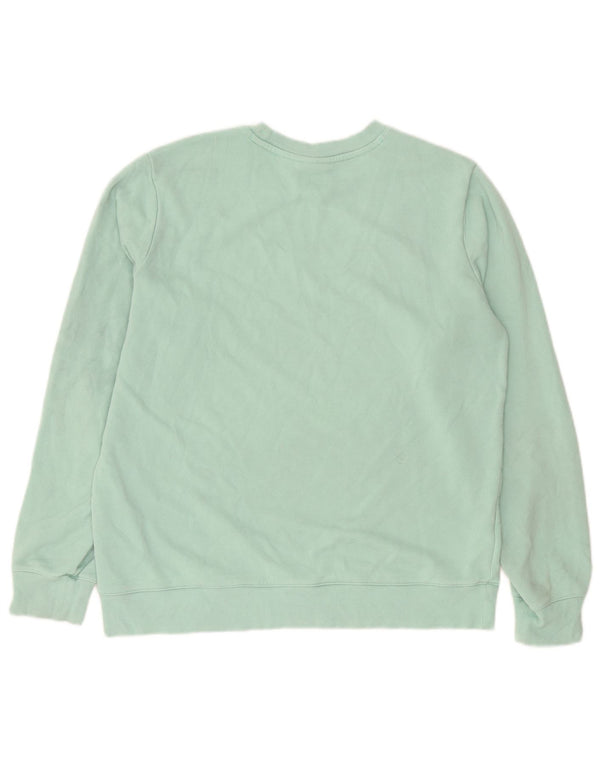 Felpa con grafica Champion da donna, maglione UK 18 XL, cotone turchese