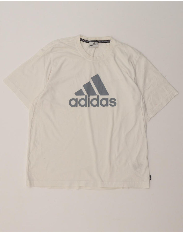 T-shirt grafica da uomo ADIDAS Top grande in cotone bianco