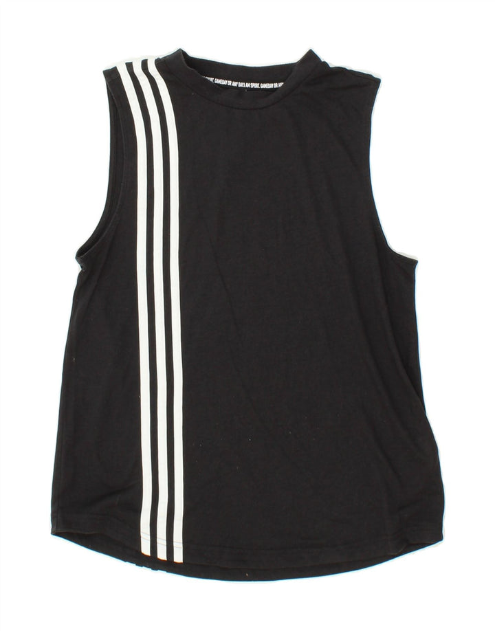 ADIDAS Womens Vest Top UK 8/10 Small Black Polyester Vintage Adidas and Second-Hand Adidas from Messina Hembry 