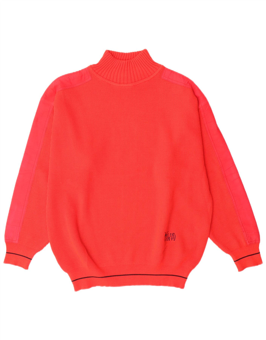 Maglione vintage da uomo con collo alto e collo alto IT 50 in lana rossa media