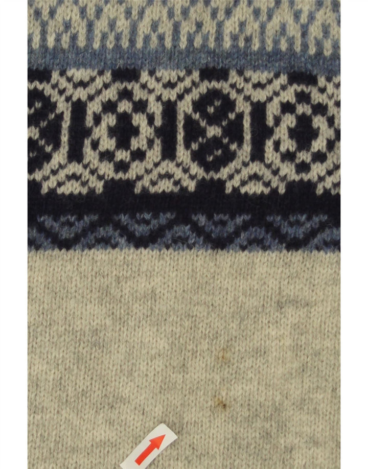 Maglione maglione girocollo da uomo Bramante IT 50 Grigio medio Fair Isle New Wool