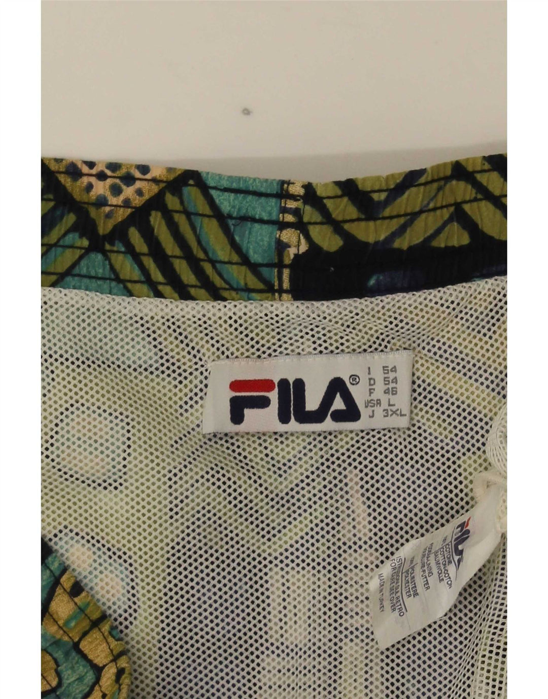 Pantaloncini da bagno da uomo Fila grandi in cotone geometrico multicolore