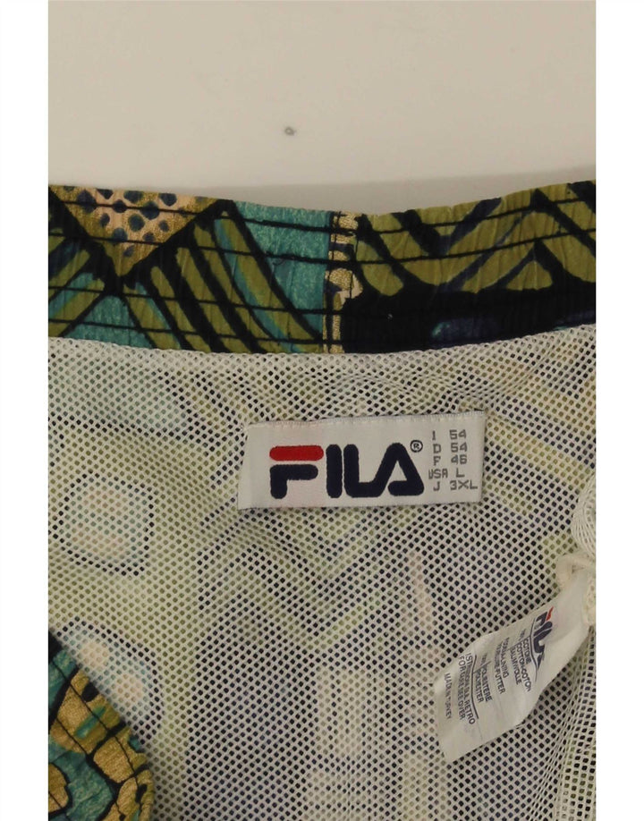 Pantaloncini da bagno da uomo Fila grandi in cotone geometrico multicolore