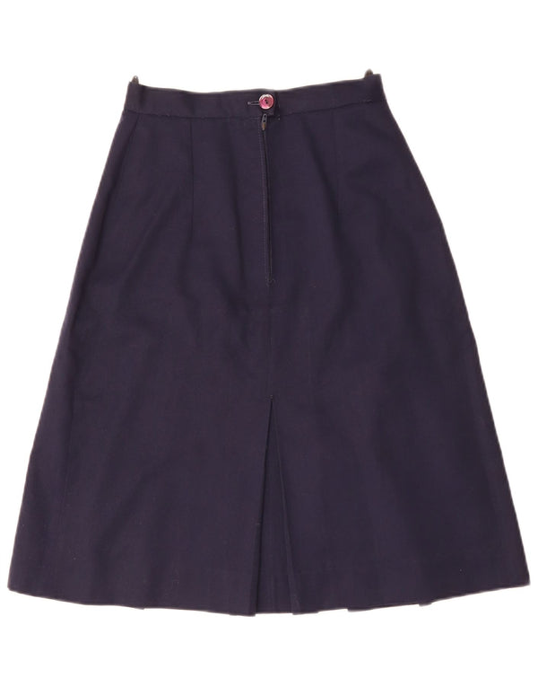 Gonna a trapezio da donna vintage W24 XS blu navy