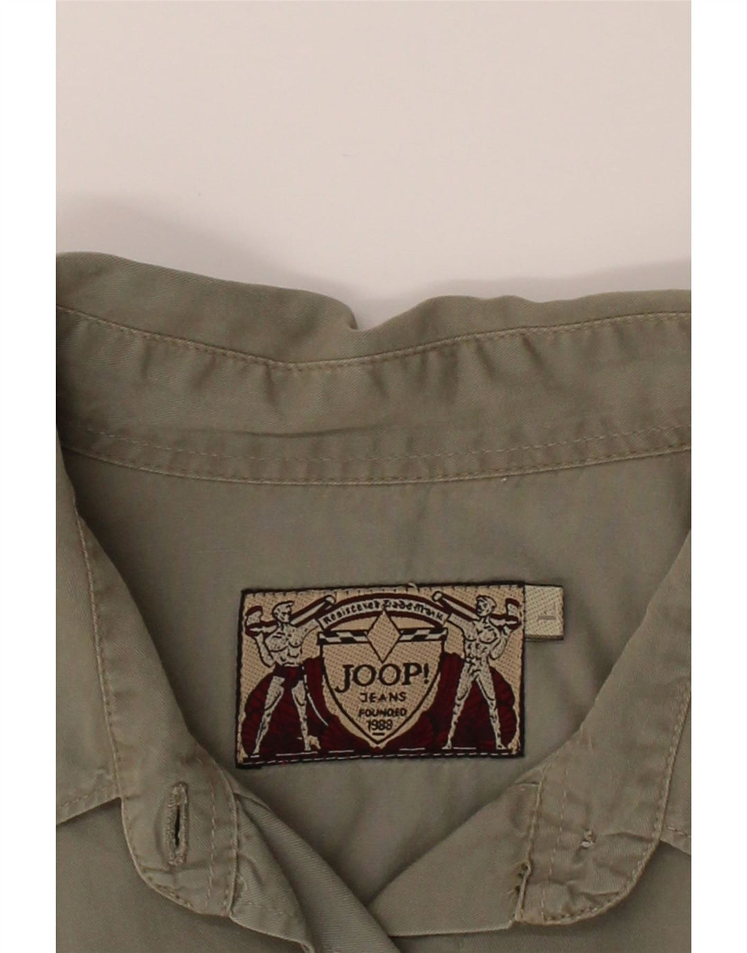 JOOP Womens Shirt UK 16 Large Khaki Cotton Vintage Joop and Second-Hand Joop from Messina Hembry 