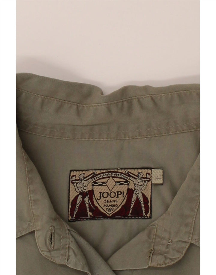 JOOP Womens Shirt UK 16 Large Khaki Cotton Vintage Joop and Second-Hand Joop from Messina Hembry 