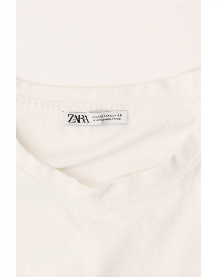 T-shirt Zara da uomo Top bianca media