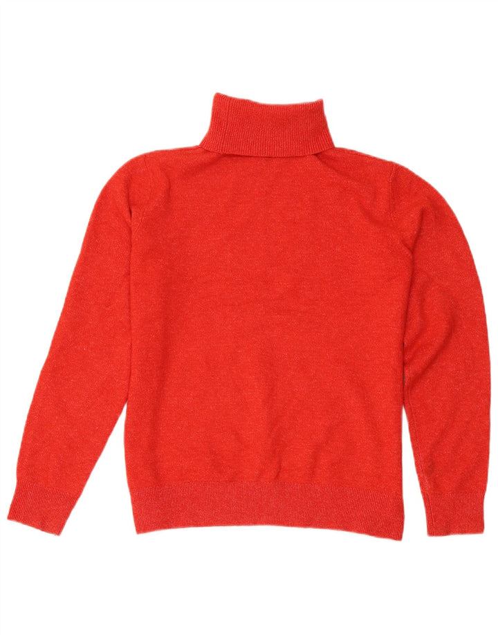 Maglione maglione a collo alto da donna Marks & Spencer UK 10 piccolo rosso chiazzato