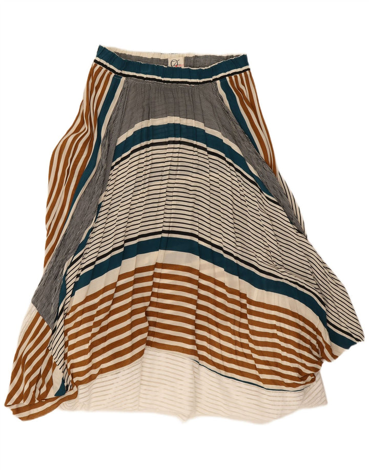 Gonna a palloncino asimmetrica da donna vintage W28 a righe multicolori medie