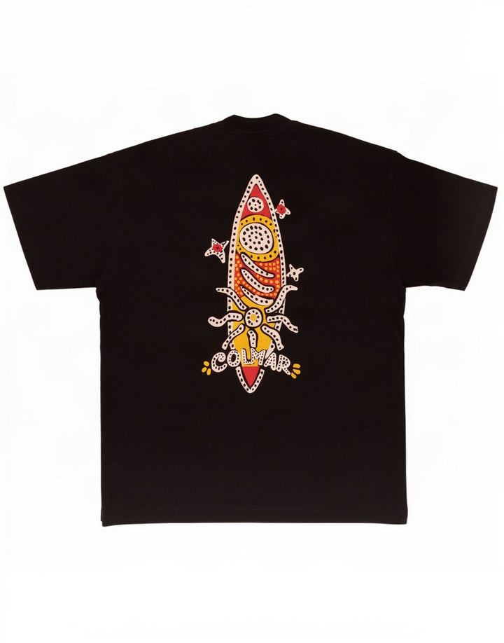 T-shirt grafica da uomo Colmar Top in cotone nero medio