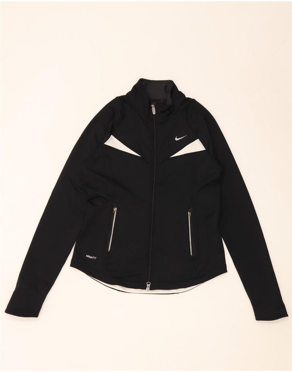 Giacca da tuta da donna Nike UK 10 Small Nero Colourblock Poliestere