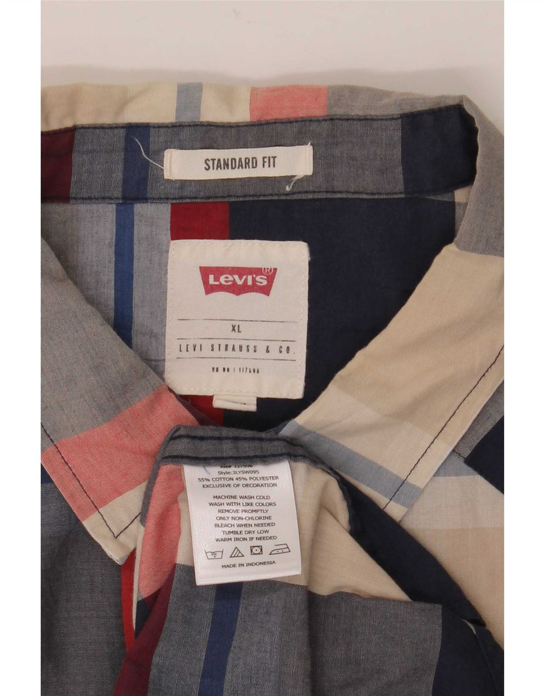 Camicia Levi's da uomo a maniche corte vestibilità standard XL in cotone a quadri multicolore
