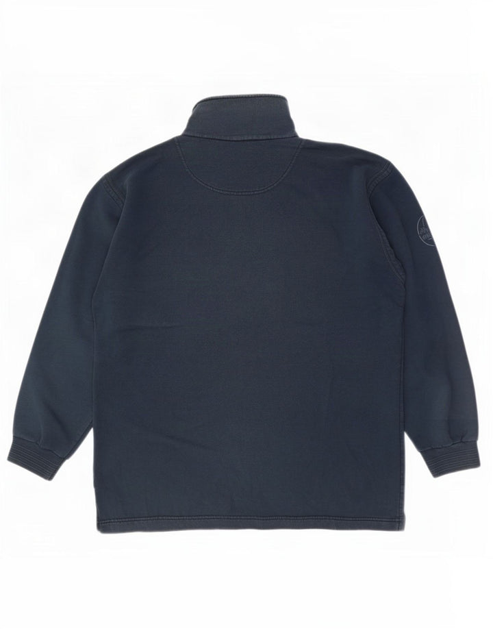 Murphy & Nye Felpa da uomo con collo con zip, maglione grande, cotone blu navy