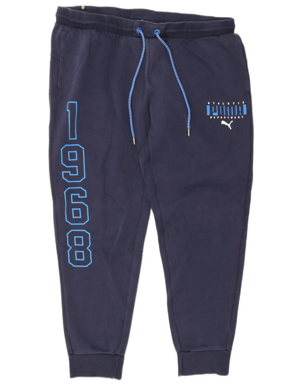 Pantaloni da tuta grafica da uomo Puma Joggers 2XL cotone blu navy