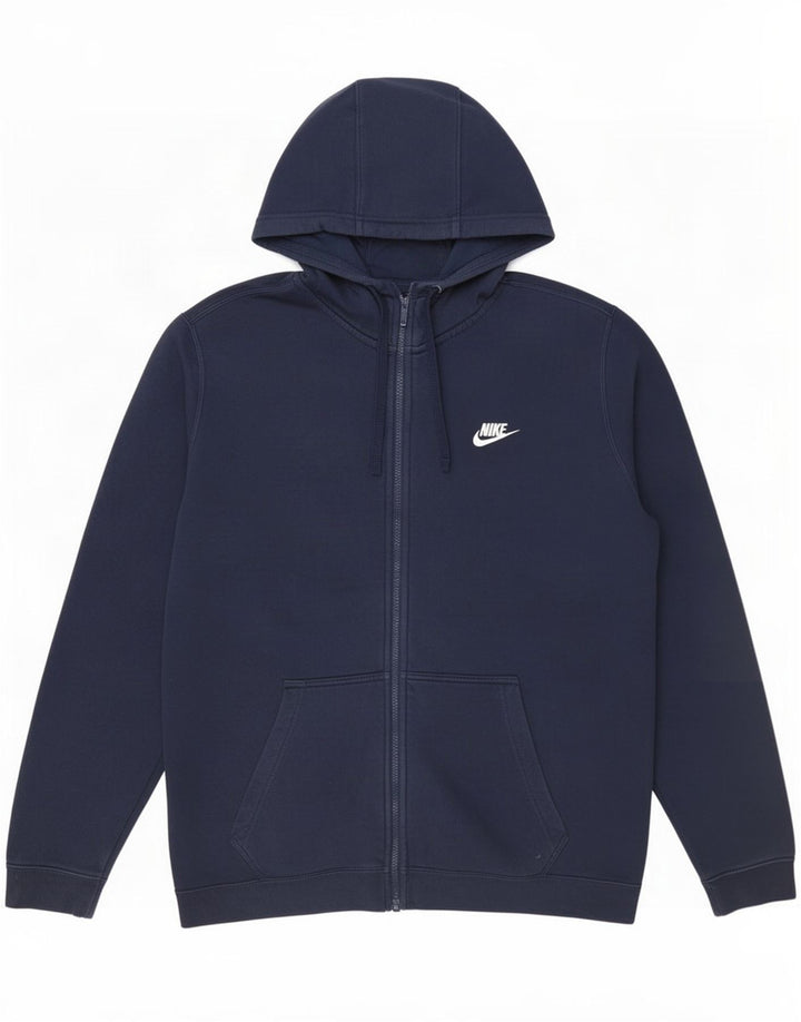 Felpa con cappuccio e zip Nike da uomo grande blu navy