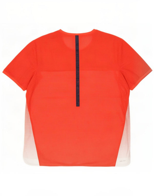 T-shirt da uomo Nike Dri Fit Top XL rosso gessato in poliestere